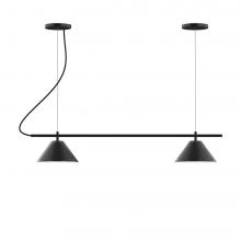 Montclair Light Works CHB421-17-C21-L12 - 2-Light Linear Pinnacle LED Chandelier with White SJT Cord, Ivory