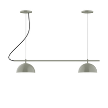 Montclair Light Works CHB431-24-C21-L12 - 2-Light Linear Arcade LED Chandelier with White SJT Cord, Moss Green