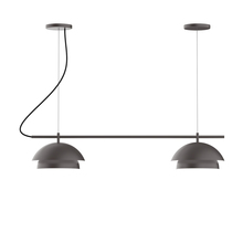 Montclair Light Works CHBX445-57-C21-L12 - 2-Light Linear Nest LED Chandelier with White SJT Cord, Bronze Matte