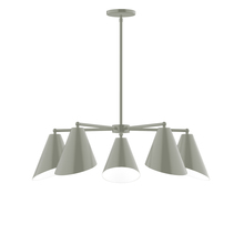 Montclair Light Works CHC415-24 - 5-Light Jasmine Chandelier, Moss Green