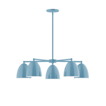 Montclair Light Works CHC417-54 - 5-Light Jill Chandelier, Light Blue