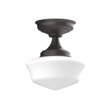 Montclair Light Works FMA021-57 - 12" Schoolhouse glass, flush mount ceiling light, Bronze Matte