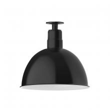 Montclair Light Works FMB117-41 - 16" Deep Bowl shade, flush mount ceiling light, Black