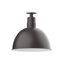 Montclair Light Works FMB117-57 - 16" Deep Bowl shade, flush mount ceiling light, Bronze Matte