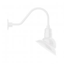 Montclair Light Works GNA120-44 - 10" Emblem shade gooseneck wall mount, White