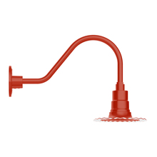 Montclair Light Works GNA157-26 - 8" Radial shade, gooseneck wall mount, Vermillion