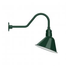 Montclair Light Works GNB103-42 - 12" Angle shade gooseneck wall mount, Forest Green
