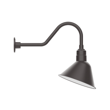 Montclair Light Works GNB103-57 - 12" Angle shade gooseneck wall mount, Bronze Matte