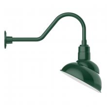 Montclair Light Works GNB121-42 - 12" Emblem shade gooseneck wall mount, Forest Green