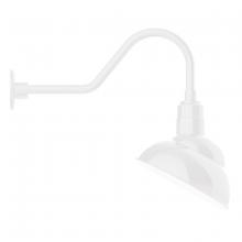 Montclair Light Works GNB121-44 - 12" Emblem shade gooseneck wall mount, White