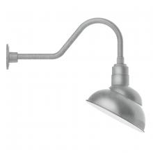 Montclair Light Works GNB121-49 - 12" Emblem shade gooseneck wall mount, Painted Galvanized