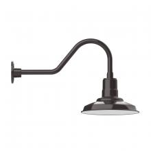 Montclair Light Works GNB182-51 - 12" Warehouse shade, gooseneck wall mount, Architectural Bronze