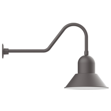 Montclair Light Works GNC124-57 - 14" Prima shade, gooseneck wall mount, Bronze Matte