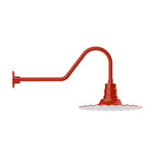 Montclair Light Works GNC159-26 - 16" Radial shade, gooseneck wall mount, Vermillion