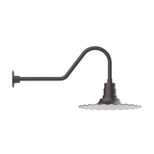Montclair Light Works GNC159-57 - 16" Radial shade, gooseneck wall mount, Bronze Matte