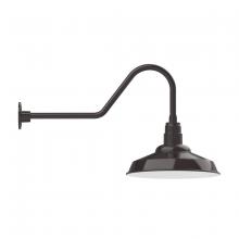 Montclair Light Works GNC184-51 - 16" Warehouse shade, gooseneck wall mount, Architectural Bronze