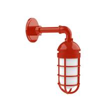 Montclair Light Works GNM050-26 - Vaportite, no shade, single wall mount with clear glass and cast guard, Vermillion