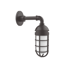Montclair Light Works GNM050-57 - Vaportite, no shade, single wall mount with clear glass and cast guard, Bronze Matte