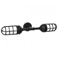 Montclair Light Works GNQ050-41 - Vaportite, no shade, double wall mount with clear glass and cast guard, Black