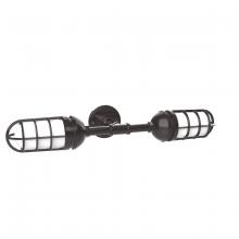 Montclair Light Works GNQ050-51 - Vaportite, no shade, double wall mount with clear glass and cast guard, Architectural Bronze