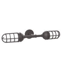 Montclair Light Works GNQ050-57 - Vaportite, no shade, double wall mount with clear glass and cast guard, Bronze Matte