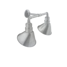 Montclair Light Works GNR102-49 - Angle 10" 2-Light Straight Arm Wall Light in Painted Galvanized
