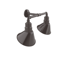 Montclair Light Works GNR102-51 - Angle 10" 2-Light Straight Arm Wall Light in Architectural Bronze