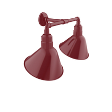 Montclair Light Works GNR103-55 - Angle 12" 2-Light Straight Arm Wall Light in Barn Red