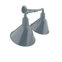 Montclair Light Works GNR104-40 - Angle 14" 2-Light Straight Arm Wall Light in Slate Gray