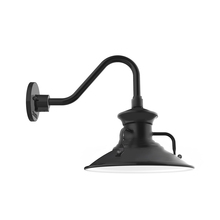 Montclair Light Works GNV142-41 - 12" Homestead shade, Gooseneck wall mount, Black