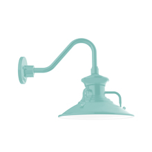 Montclair Light Works GNV142-48 - 12" Homestead shade, Gooseneck wall mount, Sea Green