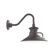 Montclair Light Works GNV142-57 - 12" Homestead shade, Gooseneck wall mount, Bronze Matte
