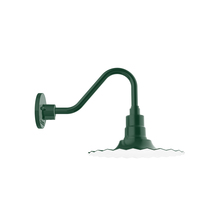 Montclair Light Works GNV158-42 - 12" Radial shade, Gooseneck wall mount, Forest Green