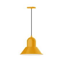 Montclair Light Works PEB124-21-C21 - 14" Prima shade, pendant with white cord and canopy, Bright Yellow