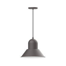 Montclair Light Works PEB124-57-C21 - 14" Prima shade, pendant with white cord and canopy, Bronze Matte