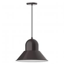 Montclair Light Works PEB125-51-C21 - 16" Prima shade, pendant with white cord and canopy, Architectural Bronze