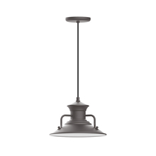 Montclair Light Works PEB142-57 - 12" Homestead shade, pendant with black cord and canopy, Bronze Matte