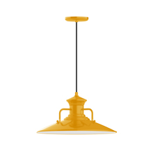 Montclair Light Works PEB143-21-C21 - 18" Homestead shade, pendant with white cord and canopy, Bright Yellow