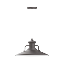 Montclair Light Works PEB143-57 - 18" Homestead shade, pendant with black cord and canopy, Bronze Matte