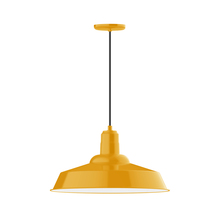 Montclair Light Works PEB186-21-C21 - 20" Warehouse shade, pendant with white cord and canopy, Bright Yellow