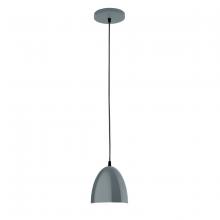Montclair Light Works PEB417-40-C21 - 6" Jill shade, white cord with canopy, Slate Gray