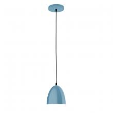 Montclair Light Works PEB417-54 - 6" Jill shade, black cord with canopy, Light Blue