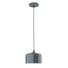 Montclair Light Works PEB419-40-C21 - 8.5" Julia shade, white cord with canopy, Slate Gray