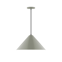 Montclair Light Works PEB423-24-C21 - 18" Pinnacle Pendant, white cord with canopy, Moss Green