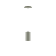 Montclair Light Works PEB425-24-C21 - 3.5" x 6" Beam Pendant, white cord with canopy, Moss Green