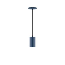 Montclair Light Works PEB425-50-C21 - 3.5" x 6" Beam Pendant, white cord with canopy, Navy