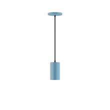 Montclair Light Works PEB425-54-C21 - 3.5" x 6" Beam Pendant, white cord with canopy, Light Blue