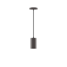 Montclair Light Works PEB425-57-C21 - 3.5" x 6" Beam Pendant, white cord with canopy, Bronze Matte