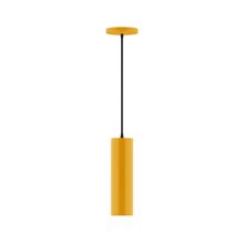 Montclair Light Works PEB426-21-C21 - 3.5" x 12" Beam Pendant, white cord with canopy, Bright Yellow