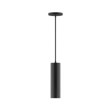 Montclair Light Works PEB426-41-C21 - 3.5" x 12" Beam Pendant, white cord with canopy, Black